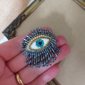 Eye Design Beaded Brooch